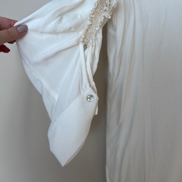 Beautiful zara white blouse with collar. Size L - Picture 8 of 12